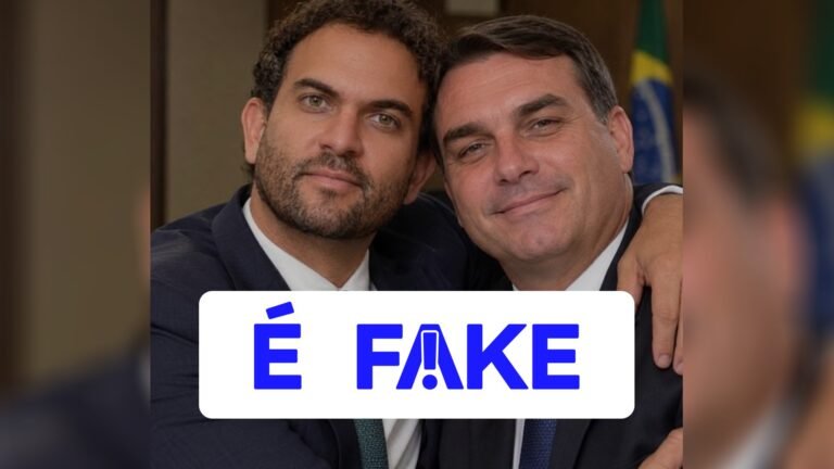 É #FAKE que Felipe Nunes fez foto com Flávio Bolsonaro e que Quaest pertence ao Banco Genial; imagem foi fabricada com IA – G1