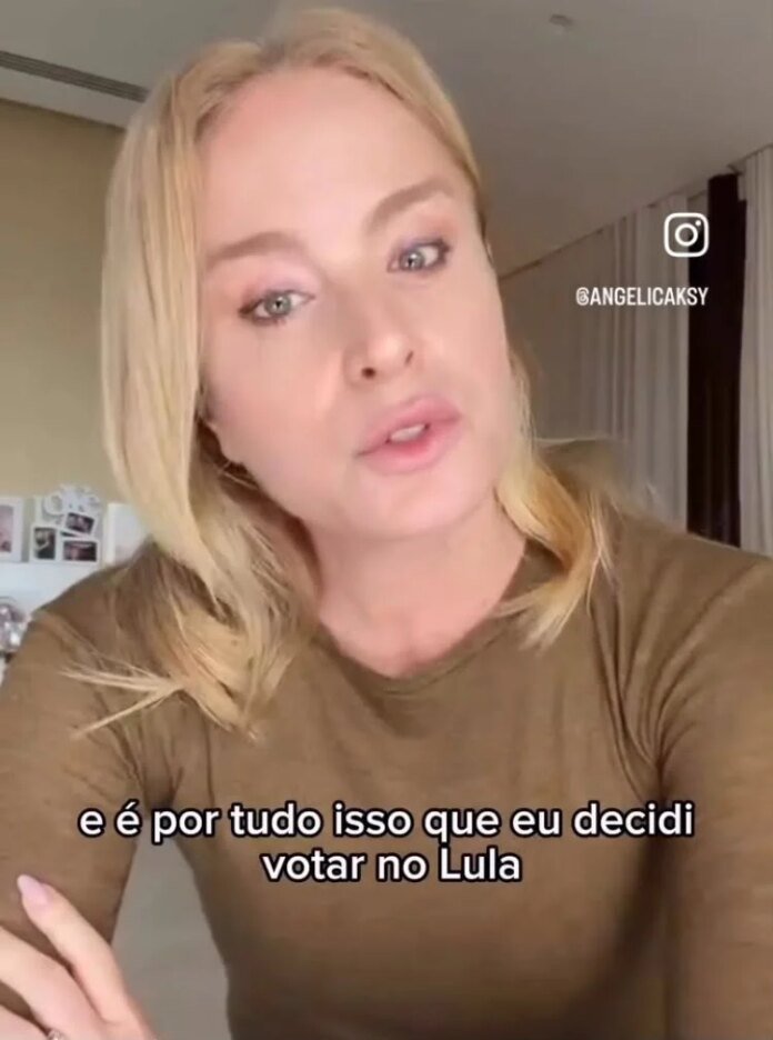 Angélica ‘faz o L’ um dia após sogra declarar voto em Lula
