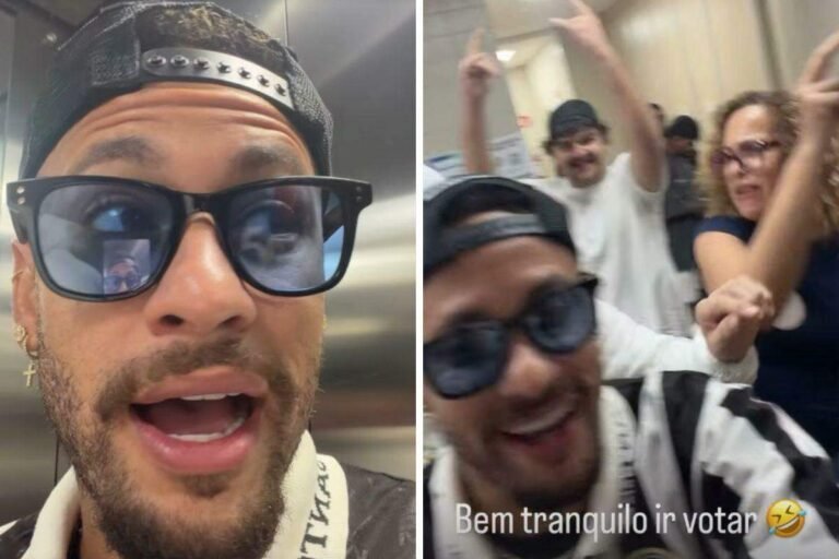 Neymar vota em Santos, brinca sobre horário e acaba cercado por fãs em colégio da Aparecida; VÍDEO – A Tribuna